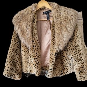 Fur leopard jacket